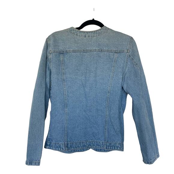 Vintage Women’s Denim V Neck Denim Jacket Size Medium - Picture 2 of 4